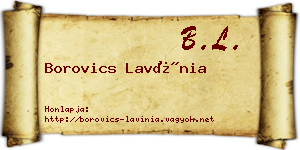 Borovics Lavínia névjegykártya